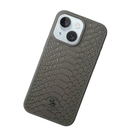 Santa Barbara Polo Racquet Club iPhone 15 Kılıf Pu Deri Timsah Tasarım Business Knight Kapak