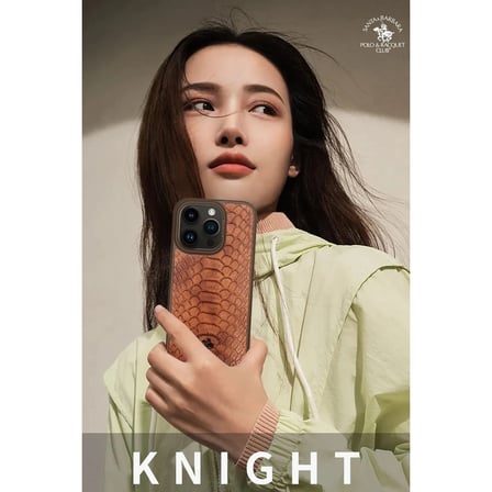 Santa Barbara Polo Racquet Club iPhone 15 Kılıf Pu Deri Timsah Tasarım Business Knight Kapak