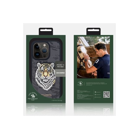 Santa Barbara Polo Racquet Club iPhone 15 Pro Max Kılıf 3Boyutlu PU Deri Savanna İçi Süet Kapak