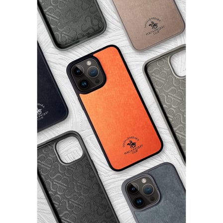 Santa Barbara Polo Racquet Club iPhone 15 Pro Kılıf M-Safe Şarja Uygun İçi Süet PU Deri Myron Kapak