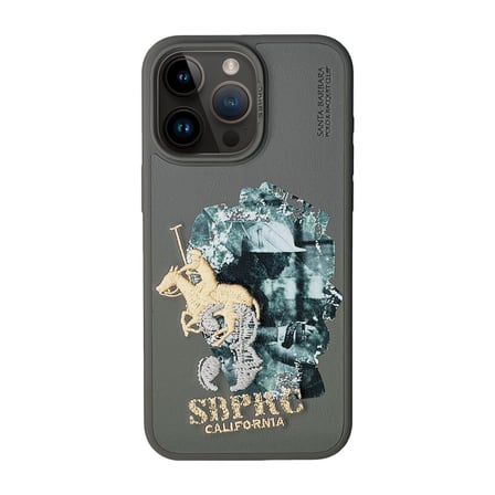 Santa Barbara Polo Racquet Club iPhone 15 Pro Kılıf 3Boyutlu PU Deri Marcus İçi Süet Kapak