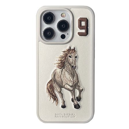 Santa Barbara Polo Racquet Club iPhone 15 Pro Kılıf 3Boyutlu PU Deri Boris İçi Süet Kapak