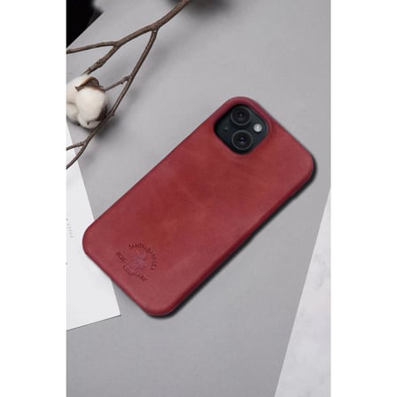 Santa Barbara Polo Racquet Club iPhone 15 Pro Kılıf Hakiki Deri M-Safe Şarja Uygun Elton Genuine Sert Kapak