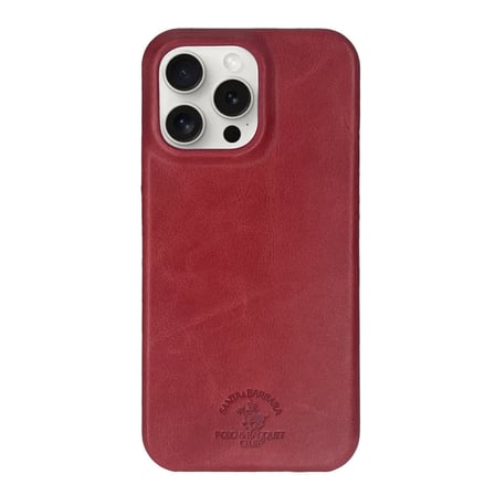 Santa Barbara Polo Racquet Club iPhone 15 Pro Max Kılıf Hakiki Deri M-Safe Şarja Uygun Elton Genuine Sert Kapak