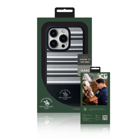 Santa Barbara Polo Racquet Club iPhone 15 Pro Kılıf Isaac Süet Pu Deri Çift Desenli Kapak