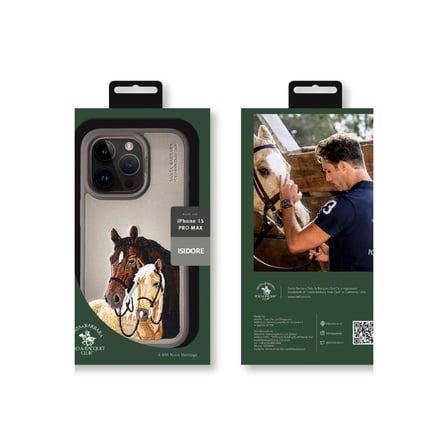 Santa Barbara Polo Racquet Club iPhone 15 Pro Max Kılıf PU Deri Nakışlı 3Boyutlu Isidore Airbagli Kapak