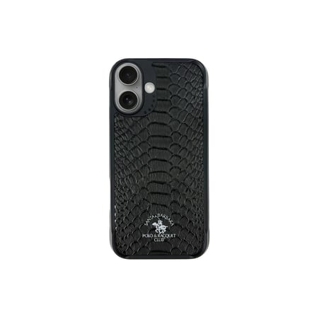 Santa Barbara Polo Racquet Club iPhone 16 Kılıf Pu Deri Timsah Tasarım Business Knight Kapak