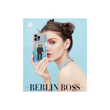 ZuckBear iPhone 16 Kılıf Berlin Boss Hologramlı Mekanik Tuşlu M-Safe Şarja Uygun Kapak