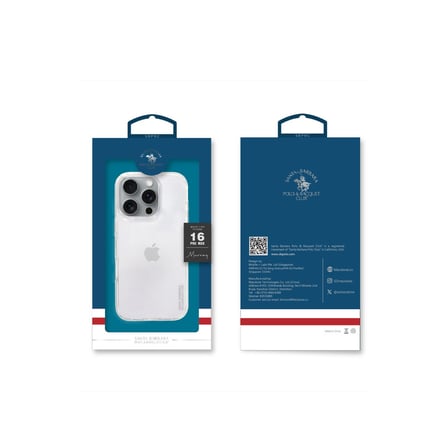 Santa Barbara Polo Racquet Club iPhone 16 Pro için Kılıf Köşe Korumalı Şeffaf TPU Murray Kapak