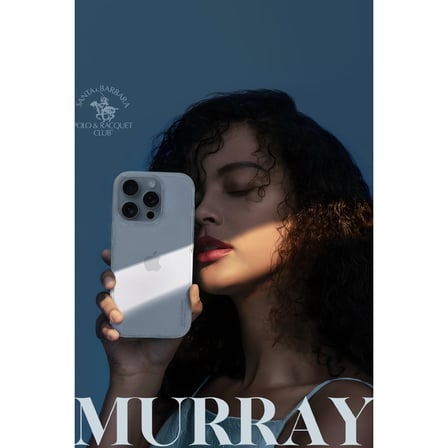 Santa Barbara Polo Racquet Club iPhone 16 Pro Max için Kılıf Köşe Korumalı Şeffaf TPU Murray Kapak