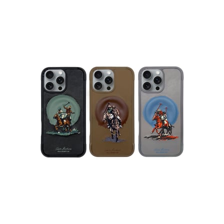 Santa Barbara Polo Racquet Club iPhone 16 Pro Max Kılıf Aubrey M-Safe Şarja Uygun İçi Süet Nakış Desenli Kapak