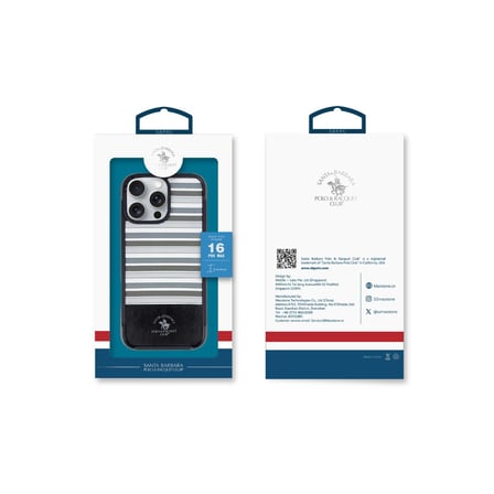 Santa Barbara Polo Racquet Club iPhone 16 Kılıf Isaac Süet Pu Deri Çift Desenli Kapak