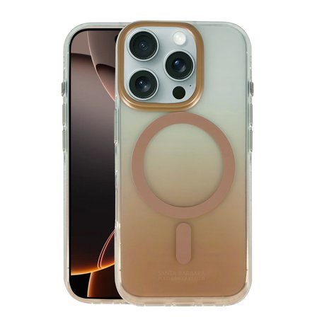 Santa Barbara Polo Racquet Club iPhone 16 Pro Kılıf Renk Geçişli Şeffaf M-Safe Şarja Uygun Augus Kapak