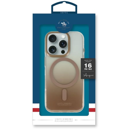 Santa Barbara Polo Racquet Club iPhone 16 Pro Kılıf Renk Geçişli Şeffaf M-Safe Şarja Uygun Augus Kapak