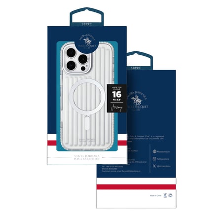 Santa Barbara Polo Racquet Club iPhone 16 Pro için Kılıf Dalgalı Esnek Darbelere Dayanıklı M-safe Özellikli için Jeremy Kılıf Dalgalı Darbelere Dayanıklı Soft Touch Kapak