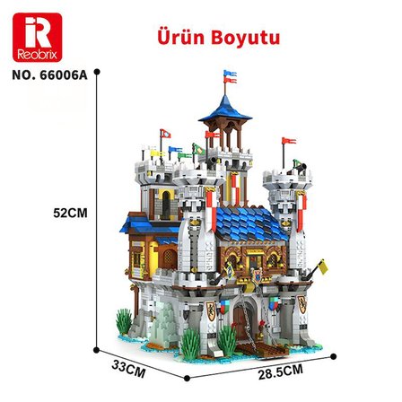 Reobrix 66006 Altın Aslan Kalesi Yaratıcı Yapı Blok Seti Building Blocks (Golden Lion Castle)-2722 Parça