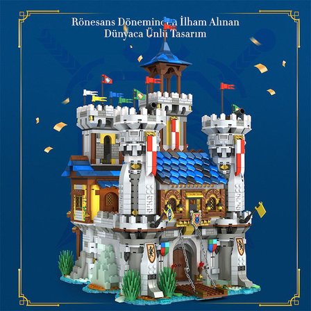 Reobrix 66006 Altın Aslan Kalesi Yaratıcı Yapı Blok Seti Building Blocks (Golden Lion Castle)-2722 Parça