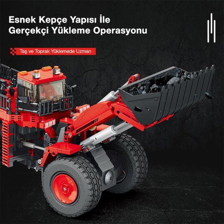 Reobrix Technic 22010 Dozer Kamyon Kumandalı&Motorlu Yaratıcı Yapı Blok Seti Building Blocks (Mechanical Loader)- 1876 Parça