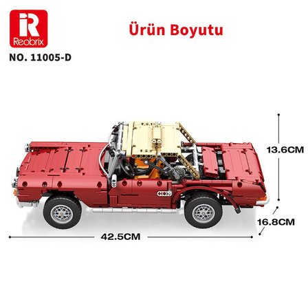 Reobrix Technic 11005-D Mercedes Benz 280SL Araba Kumanda&Motorlu Yaratıcı Yapı Blok Seti Building Blocks - 1578 Parça