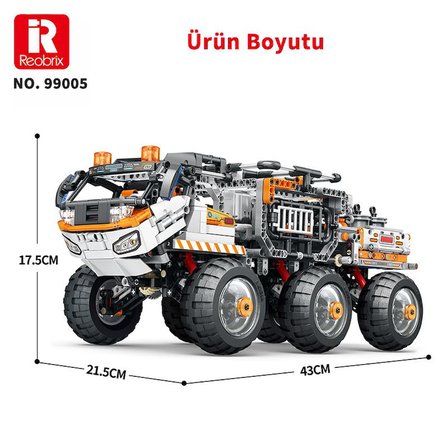 Reobrix 99005 Star Revenge :Transporter Kumanda&Motorlu Yaratıcı Yapı Blok Seti Building Blocks - 1758 Parça