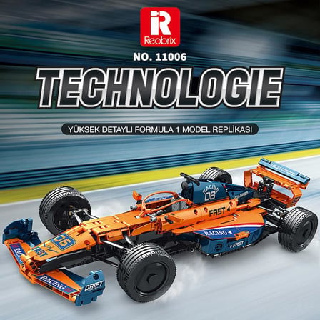 Reobrix Technic 11006 McLaren Formula F1 Araba Yaratıcı Yapı Blok Seti Building Blocks - 928 Parça