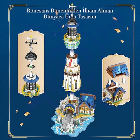 Reobrix 66028 Deniz Feneri Yaratıcı Yapı Blok Seti Building Blocks (European Century:Lighthouse) - 2966 Parça