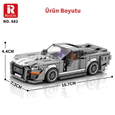 Reobrix Creator 682 Ford Shelby GT500 Spor Araba Yaratıcı Yapı Blok Seti Building Blocks - 476 Parça