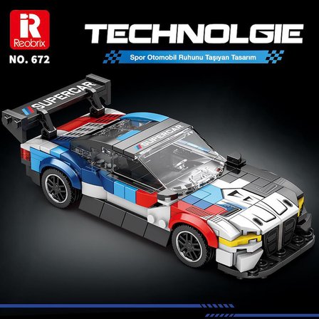 Reobrix Creator 672 BMW M4 GT3 Spor Araba Yaratıcı Yapı Blok Seti Building Blocks - 385 Parça