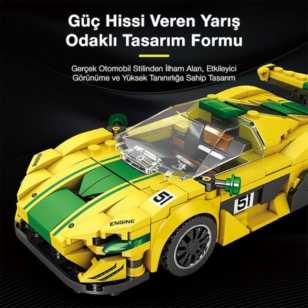 Reobrix Technic 677 McLaren P1 GTR Spor Araba Yaratıcı Yapı Blok Seti Building Blocks - 351 Parça