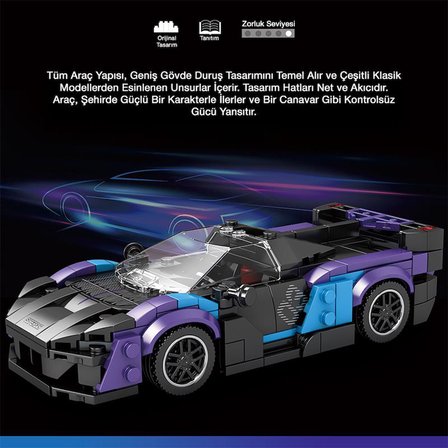 Reobrix Creator 678 McLaren Sabre Spor Araba Yaratıcı Yapı Blok Seti Building Blocks - 390 Parça
