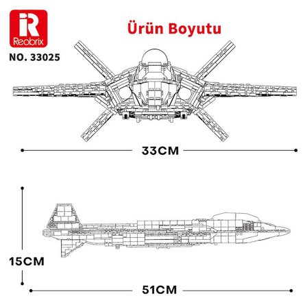 Reobrix 33025 Chengdu J-20 Jet Uçak Yaratıcı Yapı Blok Seti Building Blocks - 1911 Parça