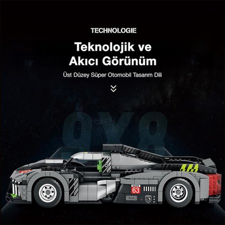 Reobrix Creator 11031 Peugeot 9X8 Araba Yaratıcı Yapı Blok Seti Building Blocks - 1338 Parça