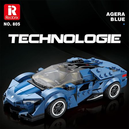 Reobrix Creator 805 Koenigsegg Agera Mavi Spor Araba Yaratıcı Yapı Blok Seti Building Blocks - 298 Parça