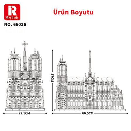 Reobrix 66016 Notre Dame Katedrali Yaratıcı Yapı Blok Seti Building Blocks (Cathedral Of Notre Dame)- 8315Parça