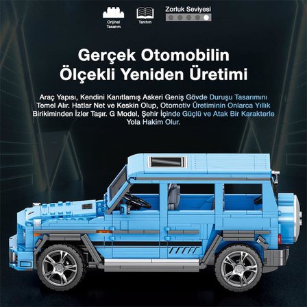 Reobrix Technic 11032 Mercedes Benz AMG G65 SUV Araba Yaratıcı Yapı Blok Seti Building Blocks (G Class "The Beast") - 1204 Parça