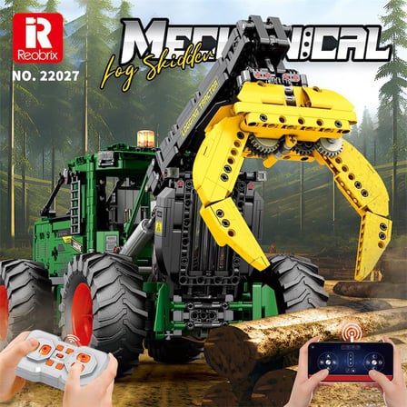 Reobrix Technic 22027 Kütük Taşıyıcı (Log Skidder) Kumanda&Motorlu Yaratıcı Yapı Blok Seti Building Blocks - 1741 Parça