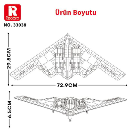 Reobrix 33038 B2 Bombardıman Uçağı Yaratıcı Yapı Blok Seti Building Blocks (B2 Bomber)- 1977 Parça
