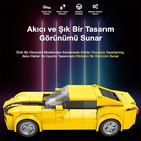 Reobrix Creator 818 Chevrolet Camaro Spor Araba Yaratıcı Yapı Blok Seti Building Blocks - 327 Parça