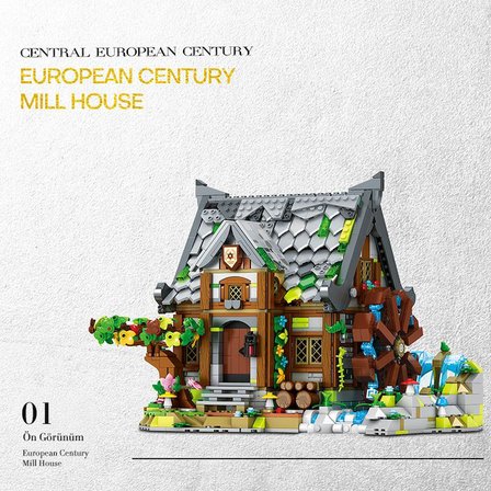 Reobrix 66045 Değirmen Evi Yaratıcı Yapı Blok Seti Building Blocks (Europen Century Mill House)- 1873 Parça