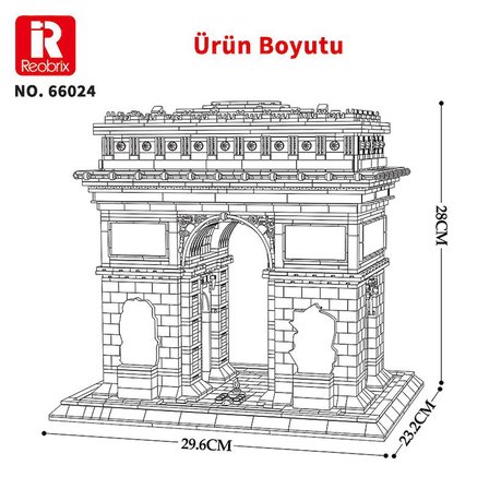 Reobrix 66024 Zafer Takı Yaratıcı Yapı Blok Seti Building Blocks (Arch Of Triumph)- 3718 Parça