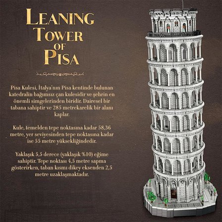 Reobrix 66025 Pisa Kulesi Yaratıcı Yapı Blok Seti Building Blocks (Leaning Tower of Pisa)-7652 Parça