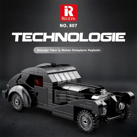 Reobrix Creator 807 Bugatti Type 57SC Atlantic Klasik Araba Yaratıcı Yapı Blok Seti Building Blocks - 278 Parça