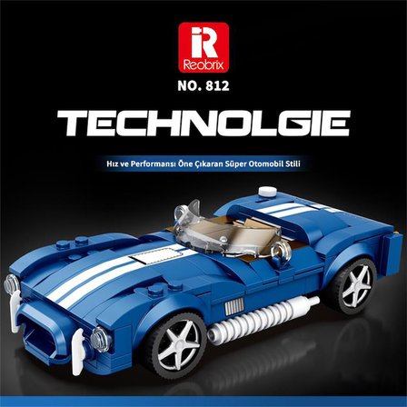 Reobrix Creator 812 Shelby Cobra S Spor Araba Yaratıcı Yapı Blok Seti Building Blocks - 312 Parça