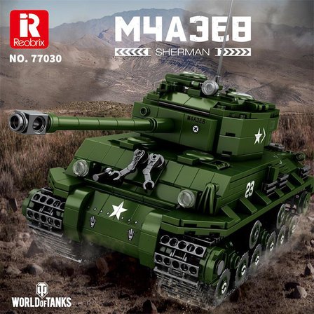 Reobrix 77030 World Of Tanks M4 Sherman Tank M4A3E8 Yaratıcı Yapı Blok Seti Building Blocks - 836 Parça