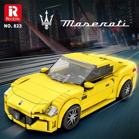Reobrix Technic 823 1/24 GranTurismo Maserati Sarı Spor Araba Yaratıcı Yapı Blok Seti Building Blocks - 384 Parça