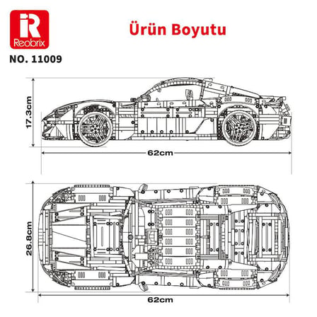 Reobrix 11009 Lisanslı 1/8 Maserati GranTurismo Kumanda ve Motorlu Yaratıcı Yapı Blok Seti Building Blocks - 5480 Parça