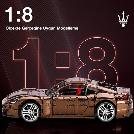 Reobrix 11009 Lisanslı 1/8 Maserati GranTurismo Kumanda ve Motorlu Yaratıcı Yapı Blok Seti Building Blocks - 5480 Parça