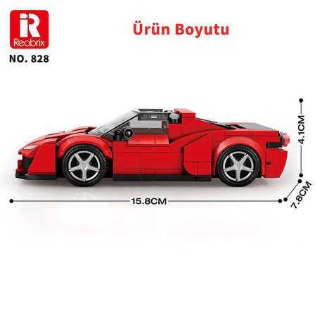 Reobrix Technic 828 Ferrari J50 Spor Araba Yaratıcı Yapı Blok Seti Building Blocks - 298 Parça
