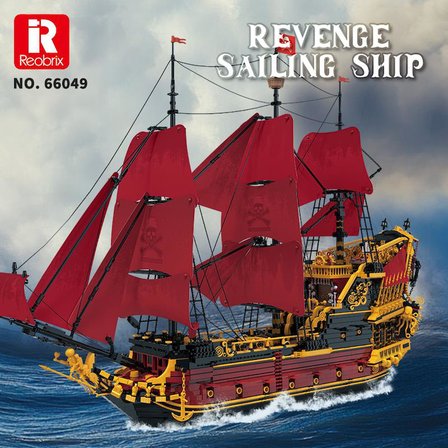 Reobrix 66049 Kraliçe Anne'nin İntikamı Gemi Yaratıcı Yapı Blok Seti Building Blocks (Revenge Sailing Ship) - 5666 Parça
