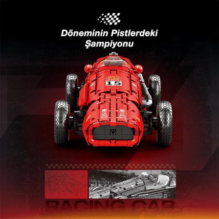 Reobrix Technic 11038 Ferrari 500 F2 Araba Yaratıcı Yapı Blok Seti Building Blocks - 1809 Parça